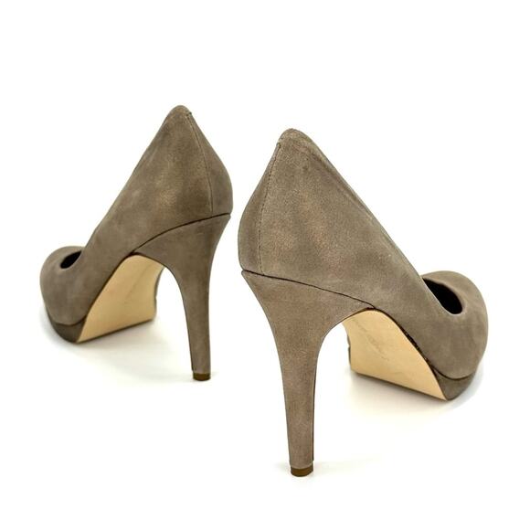 Banana Republic Kristen Stiletto Pumps Sz 10 Taupe Metallic Leather Platform New - Picture 3 of 14
